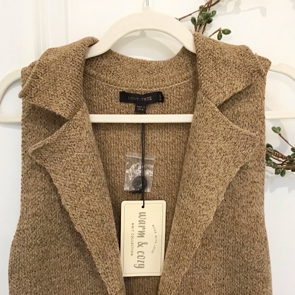 Love Tree Long Sweater Vest Size S, NWT - Picture 3 of 6